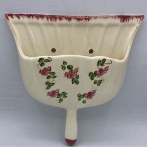 Vintage L & F  Ceramics Hollywood Ceramic Hanging Dustpan Wall Pocket